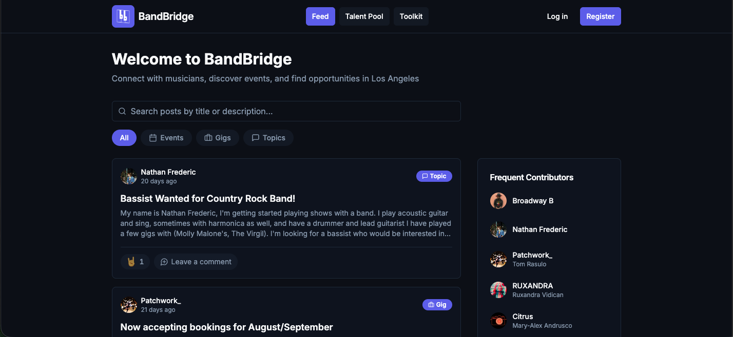 Screenshot of BandBridge